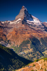 Matterhorn, Swiss Alps. Landscape image of Swiss Alps with the Matterhorn during beautiful autumn sunrise.
