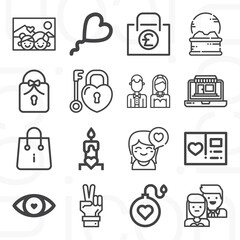 16 pack of coins  lineal web icons set