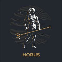 Egyptian God Horus. - obrazy, fototapety, plakaty