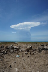 volcanic landscape clouds