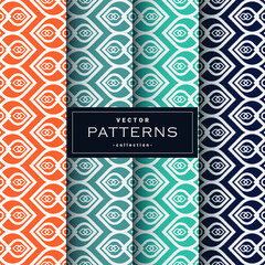 set of four seamless patterns
