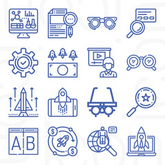 16 pack of laboratories  lineal web icons set