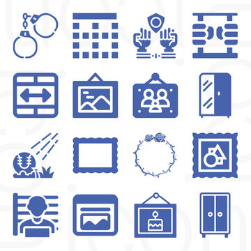 16 pack of confine  filled web icons set