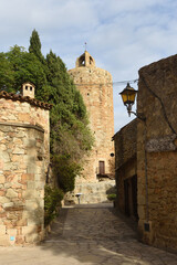 Tower Les Hores, old tow of Pals, Girona province, Catalonia, Spain