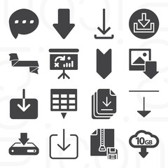 16 pack of obscure  filled web icons set