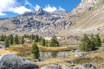 Paysage de montagne dans les Alpes et le parc du Mercantour