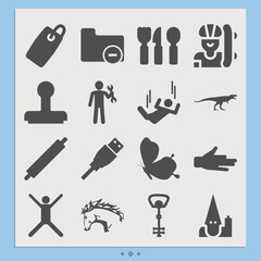 Simple set of religious belief related filled icons.