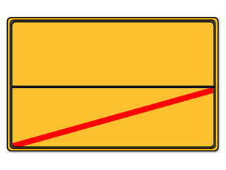 Obraz premium Ortsschild für Logo, Sprüche ausfüllbar, freigestellt