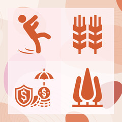 Simple set of autumn related filled icons