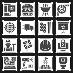 16 pack of industry  filled web icons set