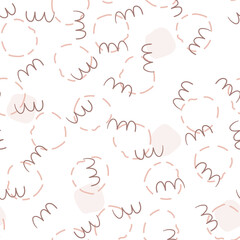 Nature color, pastel vector drawing. Modern monochrome background. Trendy abstract doodle seamless illustration.