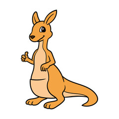 Cartoon Kangaroo Character Giving Thumbs Up