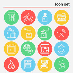 16 pack of hot  lineal web icons set