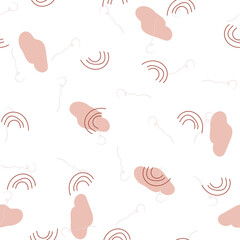 Nature color, pastel vector drawing. Modern monochrome background. Trendy abstract doodle seamless illustration.