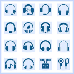 Headphones  related simple set. 16  filled © Nana