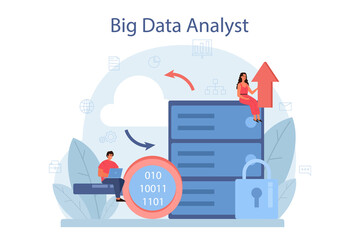 Business big data analysis and analytics concept. Chart and graph