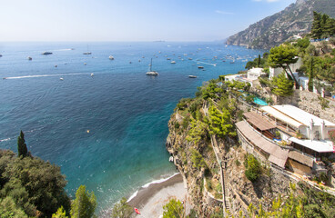 View to the beach Bagni d'Arienzo, Amalfi Coast, Italy
