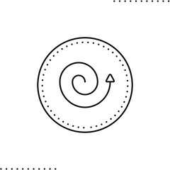 Refresh button, spiral reset stamp vector icon in outline