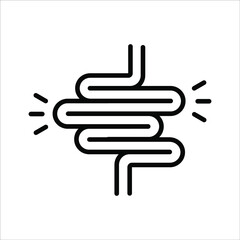 Intestines icon vector, digestion system symbol color editable