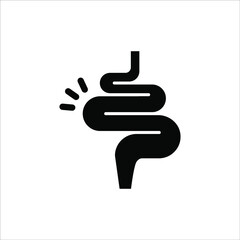 Intestines icon vector, digestion system symbol color editable