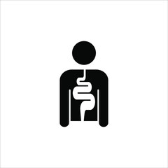 Intestines icon vector, digestion system symbol color editable
