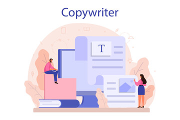 Copywriter concept. Idea of writing texts, creativity and promotion