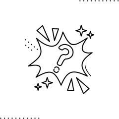 questions in pop art style, question mark with stars and triangles, why vector icon in outline