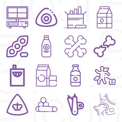 16 pack of calcium  lineal web icons set