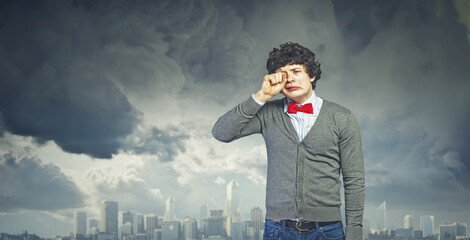 Young upset man