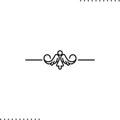 Abstract outline floral page decoration. Minimalistic flower Icon. Elegant tattoo design. Trendy Vector illustration. Black and white style. Simple design. 