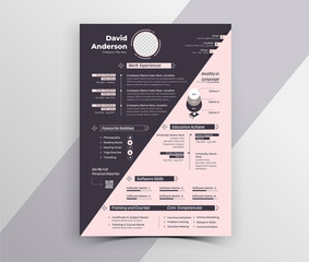 Modern Creative Resume Cv Template Design