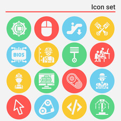 16 pack of dynamics  filled web icons set