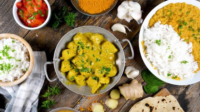 assorted of indian dish