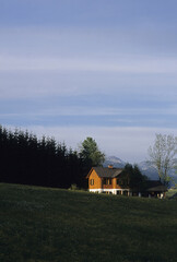 Fototapeta premium 草原のコテージ