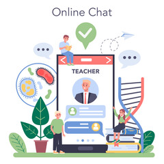 Biology school online service or platform. Scientist exploring human