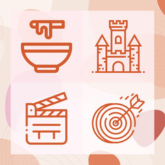 Naklejka premium Simple set of play related lineal icons