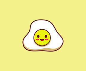 Cute egg cartoon character design vector illustration
