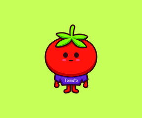 Cute tomato cartoon character design vector illustration