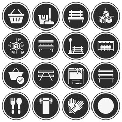 16 pack of bucket  filled web icons set