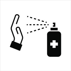 Washing hand with sanitizer liquid soap vector line icon. eps 10