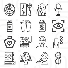 16 pack of visual aspect  lineal web icons set