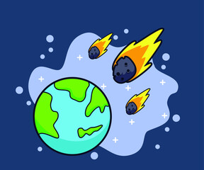 Cute earth cartoon character design vector illustration