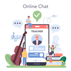 Music education course online service or platform. Young