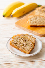 Homemade banana bread sliced