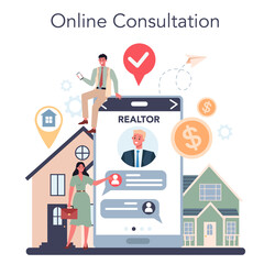 Qualified real estate agent or realtor online service or platform