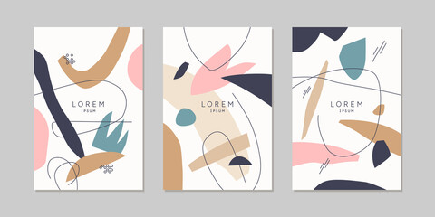 A set of posters. A composition with abstract elements in a popular style. Background for your design.