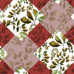 Watercolor seamless pattern. Abstract background with colorful  spring  field