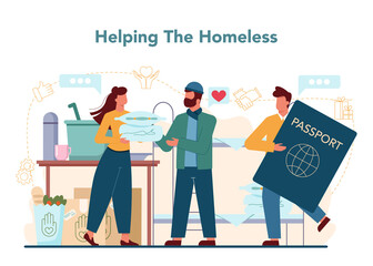 Social volunteer. Charity community support and take care of people