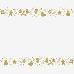 Concept of Christmas card with decorations. Xmas background. Vector