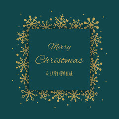 Concept of Christmas greeting card with snowflakes. Xmas background with wishes. Vector